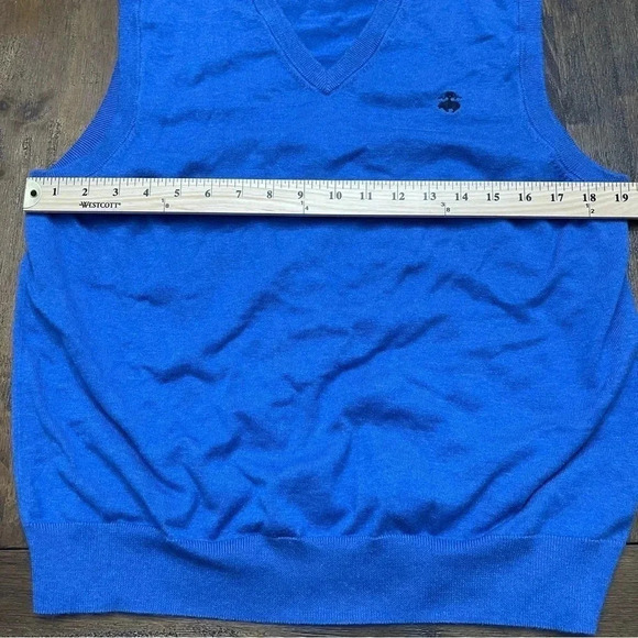Men’s cobalt blue Brooks Brothers supima cotton sweater vest. Large. - Picture 8 of 8